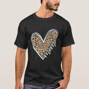 T-shirt Mimi Leopard Heart Grandma Femmes Pour Christmas M