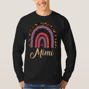 T-shirt Mimi Leopard Rainbow Mothers Day Pour Femmes Maman