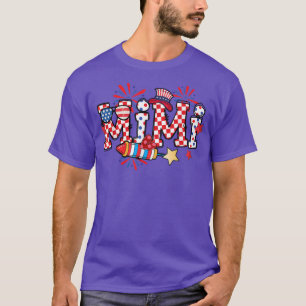 T-shirt Mimi Lunettes de soleil USA Drapeau Feu d'artifice