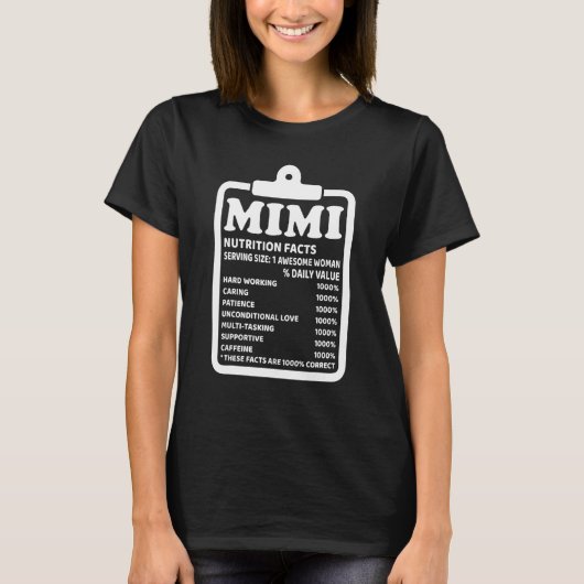 T-shirt Mimi Nutritional Facts  Grandma (Devant)