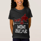 T-Shirt Mimi Oear Pajama de Noël Rouge Plaid Buffalo Famil (Devant)