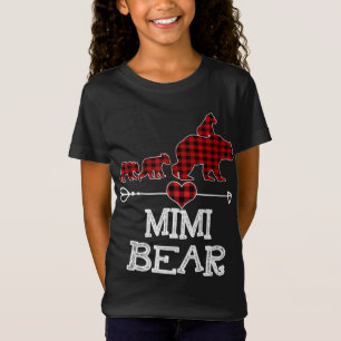 T-Shirt Mimi Oear Pajama de Noël Rouge Plaid Buffalo Famil