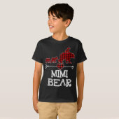 T-shirt Mimi Oear Pajama de Noël Rouge Plaid Buffalo Famil (Devant entier)