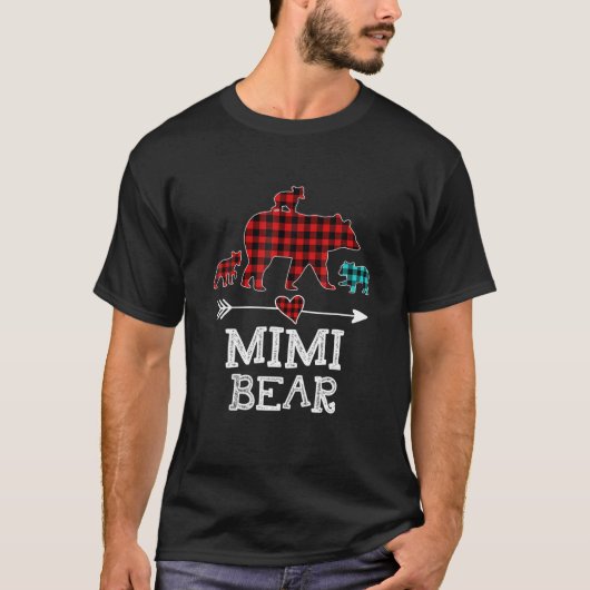 T-shirt Mimi Oear Pajama Red Plaid Buffalo (Devant)
