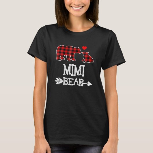 T-shirt Mimi Oear Pajama Red Plaid Buffalo (Devant)