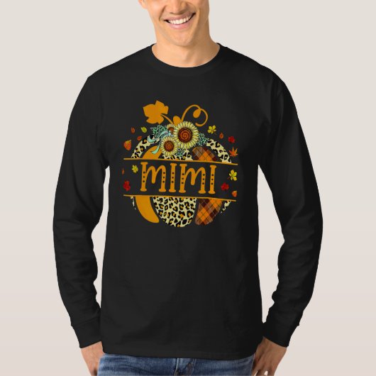 T-shirt Mimi Pumpkin Women Thanksgiving Leopard Fall (Devant)