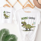 T-shirt Mimi-saurus Dinosaur Thème Fun Anniversaire de enf