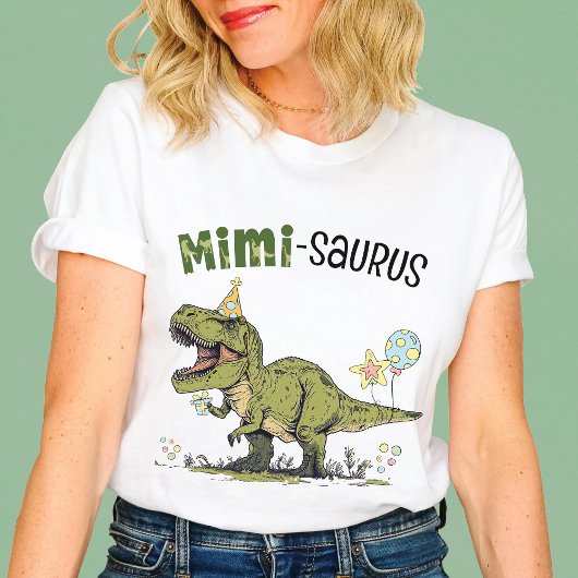 T-shirt Mimi-saurus Dinosaur Thème Fun Anniversaire de enf