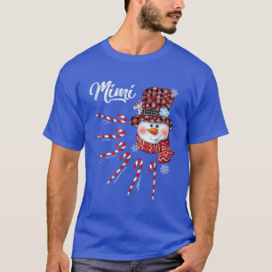 T-shirt Mimi Snowman Sucre de canne Noël Red Plaid Casquet