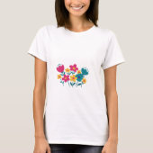 T-shirt mimimalist flower  (Devant)