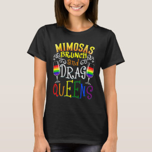 T-shirt Mimosas Brunch Et Drag Queens Boire Lesbian LG