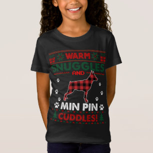 T-Shirt Min Pin Amoureux des chiens Cadeaux Pyjama Noël la