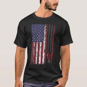 T-shirt Mince Red Line American Flag Job Patriotic Crane O