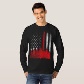 T-shirt Mince Red Line American Flag Wildland Firefighter  (Devant entier)
