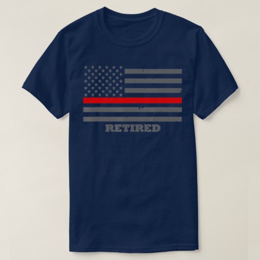 T-shirt Mince Red Line Drapeau Retraité Firefighter Cadeau (Design devant)