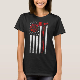 T-shirt Mince Red Line Fire Department Drapeau américain