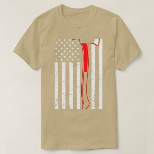 T-shirt Mince Red Line Pompier pompier Ax American Fla (Design devant)