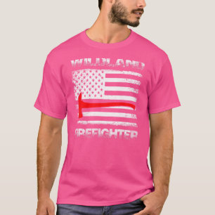 T-shirt Mince Red Line Wildland Firefighter Drapeau améric