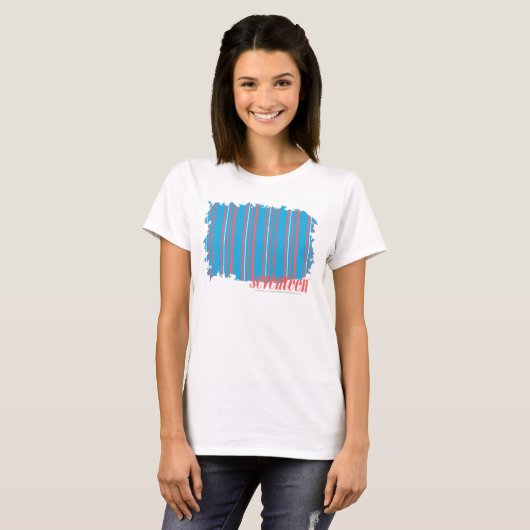 T-shirt Minces bandes Aqua 4 (Devant entier)