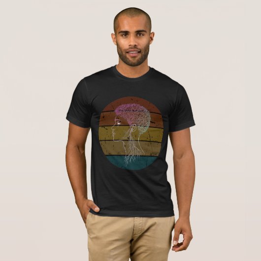 T-shirt Mind Roots – Abstract Human Nature Graphic (Devant entier)