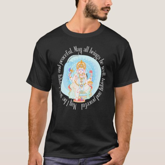T-shirt Mindful Lotus Ganesh Spirituel Divine Yoga Meditat (Devant)