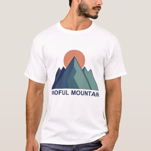 T-shirt Mindful Mountain – Geometric Minimalist Adventure (Devant)