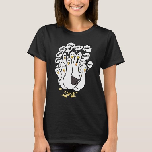 T-shirt Mine Mine Mine Oiseau de mer Plage de poulet (Devant)