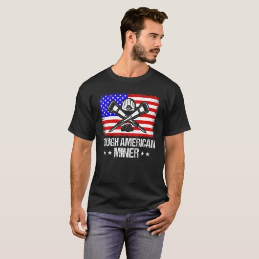 T-shirt Mines souterraines Tough American Miner C américai (Devant entier)