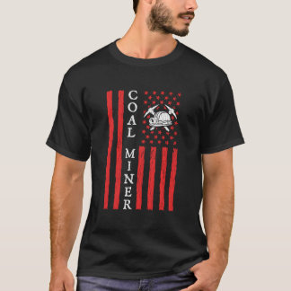 T-shirt Mineur de charbon américain Drapeau américain des 