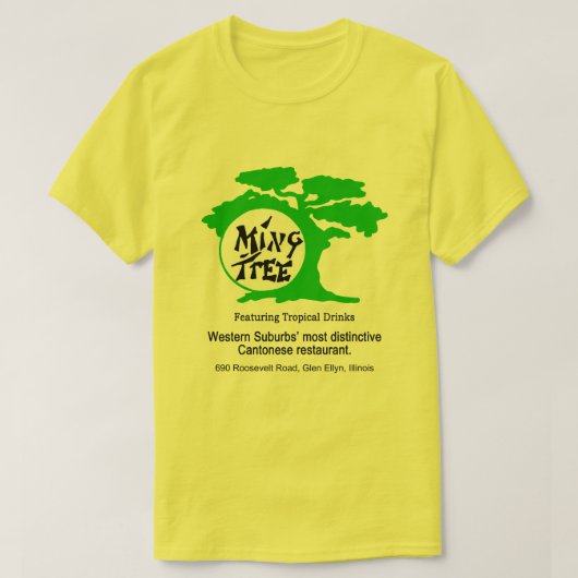 T-shirt Ming Tree Cantonese Restaurant, Glen Ellyn, IL (Design devant)