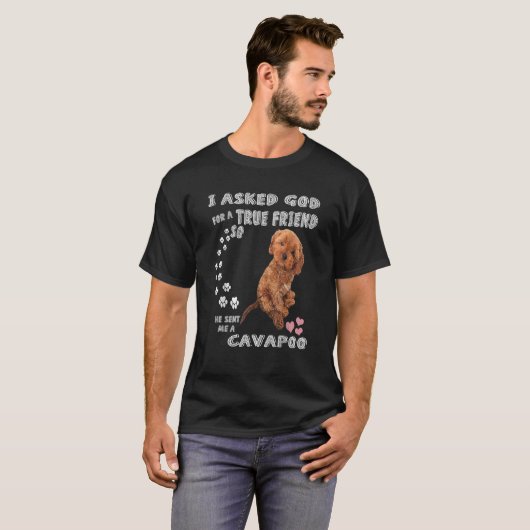 T-shirt Mini Cavapoo Dit Maman Cavadoodé Papa Imprimer Cav (Devant entier)