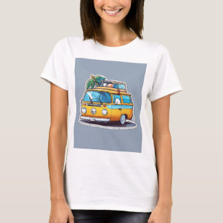 T-shirt "Mini-Chemise de Bus Plage Cartoon - S Relaxant