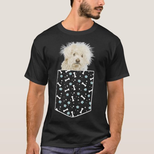 T-shirt Mini Chien De Poodle Dans Un Os De Poche & Empr (Devant)