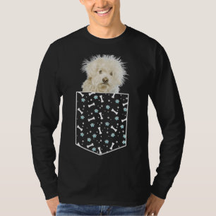 T-shirt Mini Chien De Poodle Dans Un Os De Poche & Empr