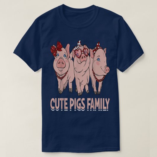 T-shirt Mini Cute Pigs Family 4156 (Design devant)