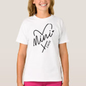 T-shirt Mini de coeur avec nom personnalisé correspondant  (Devant)