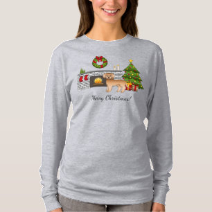 T-shirt Mini Goldendoodle Abricot - Salle festive de Noël
