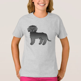 T-shirt Mini Goldendoodle miniature noir Chien de dessin a