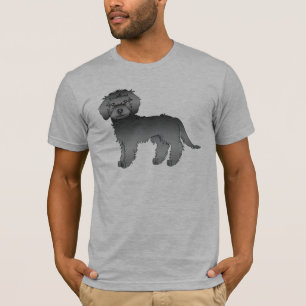 T-shirt Mini Goldendoodle miniature noir Chien de dessin a