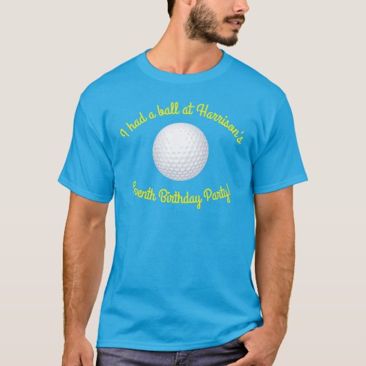 T-shirt Mini Golf Balls Anniversaire Fête Enfants Bleu (Devant)