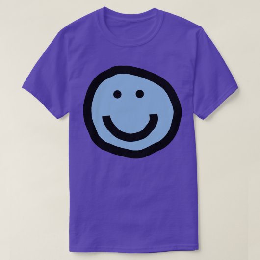 T-shirt Mini joyeux visage souriant bleu (Design devant)