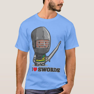 T-shirt Mini Knight I love swords friends