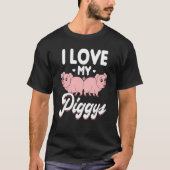 T-shirt Mini Maison Cochon J'Aime Mon Piglet Teacup Cochon (Devant)
