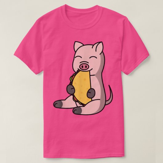 T-shirt Mini pig Eating A Taco Pet  (Design devant)