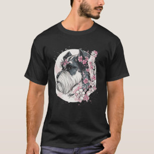 T-shirt Mini Schnauzer Cherry Blossom Chien race Japonaise
