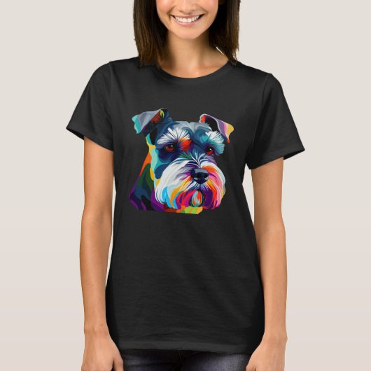 T-shirt Mini Schnauzer  Schnauzer Pop Miniature Schnauzer (Devant)