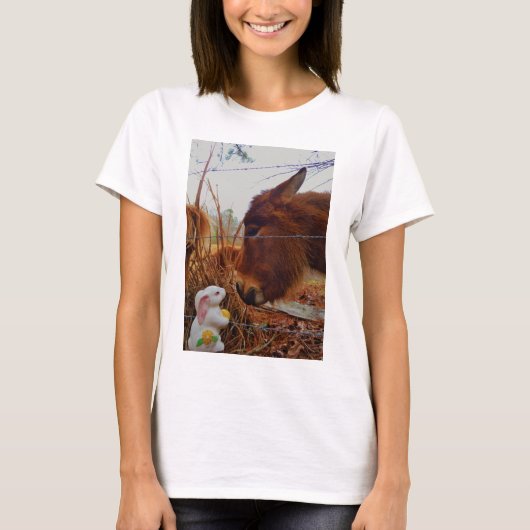 T-shirt Miniature cheval Brown et lapin de Pâques (Devant)