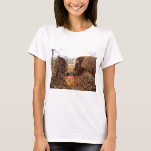 T-shirt Miniature Donkey & Horse Valentine Heart