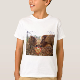 T-shirt Miniature Donkey & Horse Valentine Heart