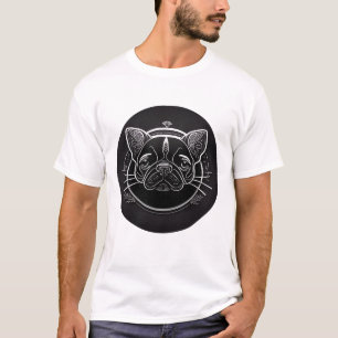T-shirt "Miniature minimaliste du visage de Chien-taureau